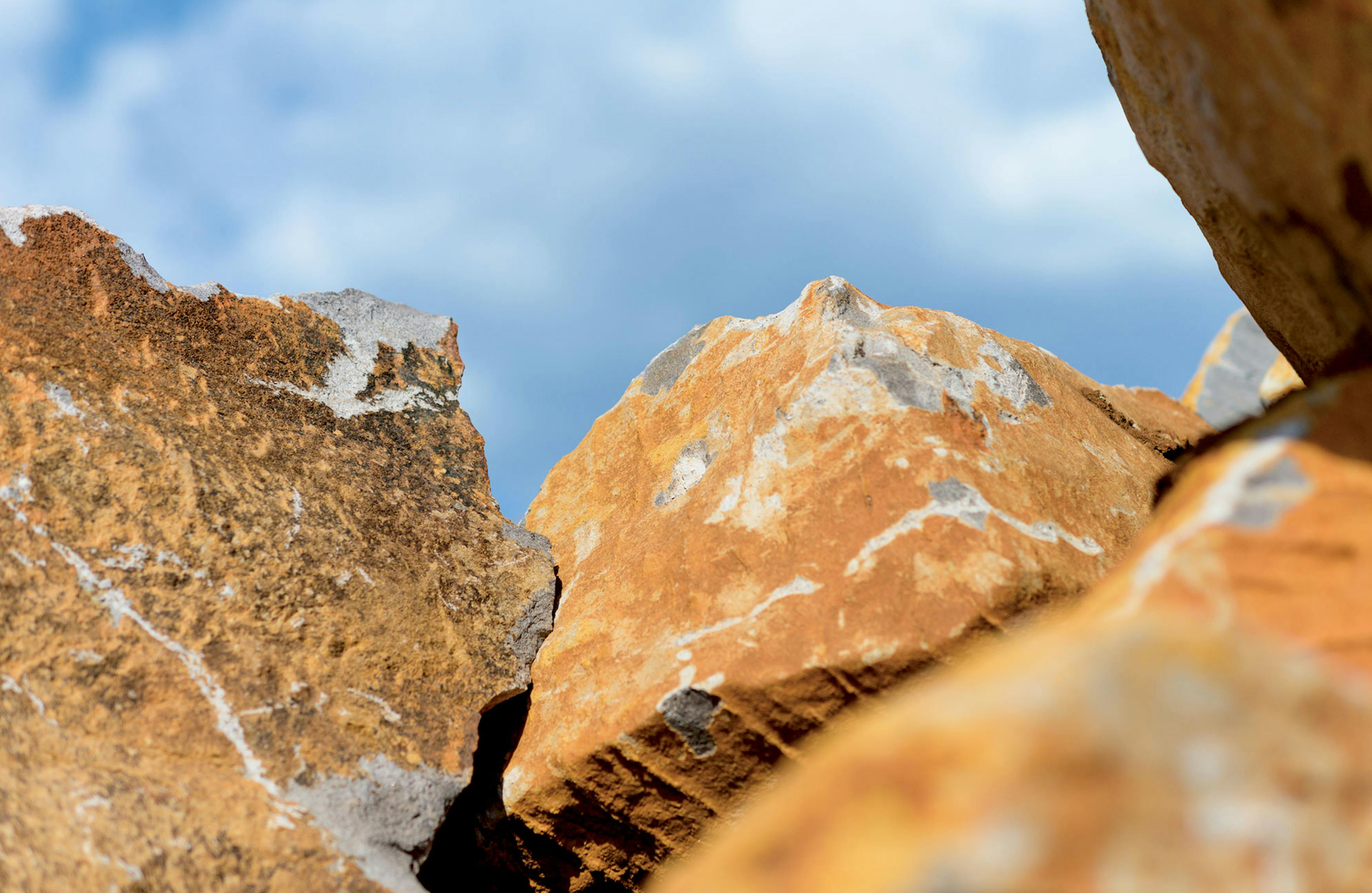 Volcanic boulders removed from the IX Estate site © Colgin Cellars